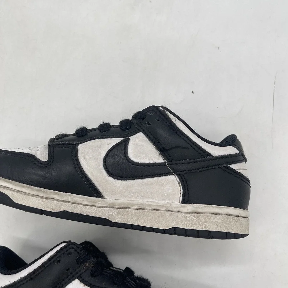Nike Dunk Low Panda Shoes Youth 12c Lace Up Skate Sneaker CW1588-100